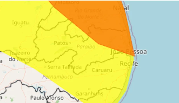 Paraíba recebe alertas de chuvas nesta segunda-feira; confira