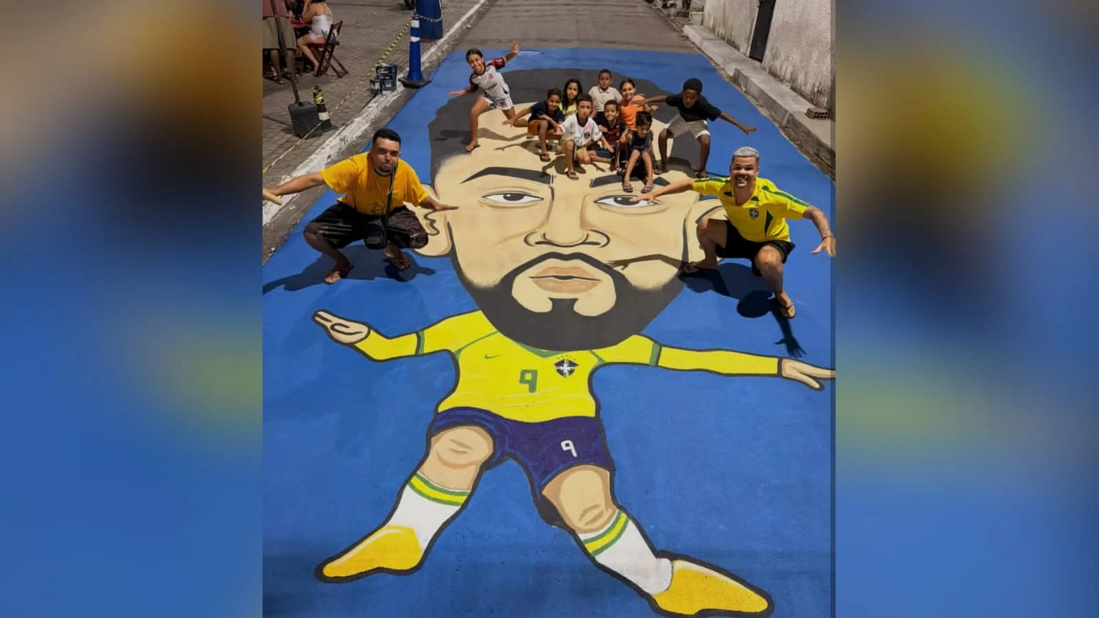 Artista homenageia Matheus Cunha com grafite em rua