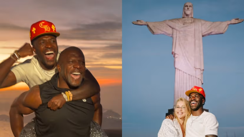 Terry Crews encontra Vini Jr. e Virginia no Cristo Redentor
