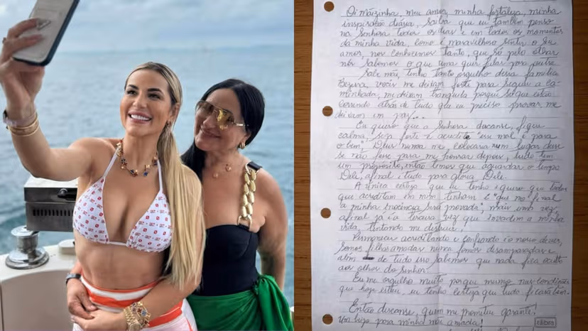 Mãe de Deolane mostra carta enviada pela advogada