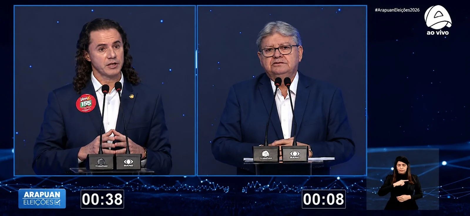 Veneziano e João Azevêdo travam duelo acirrado em debate sobre segurança