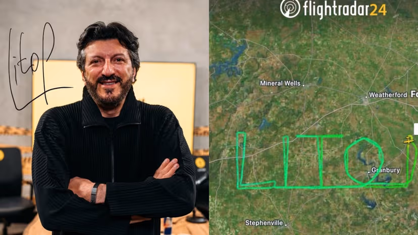Piloto brasileiro escreve ‘Lito’ no céu em homenagem a influenciador