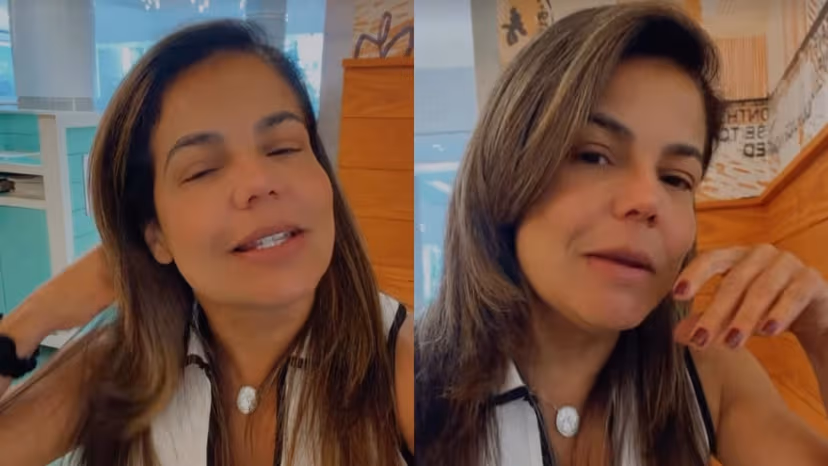 Nivea Stelmann passa por momentos de tensão em voo