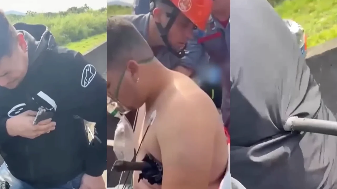 Entregador sobrevive após ser atingido por barra de ferro no peito