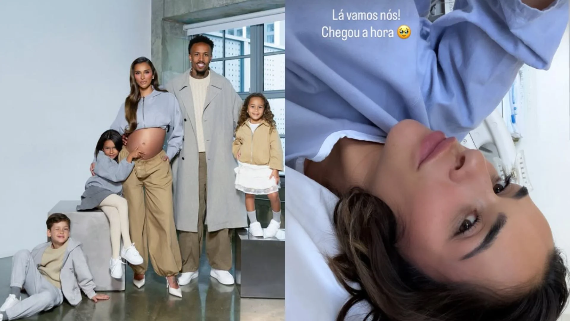 Esposa de Éder Militão chega ao hospital para dar à luz